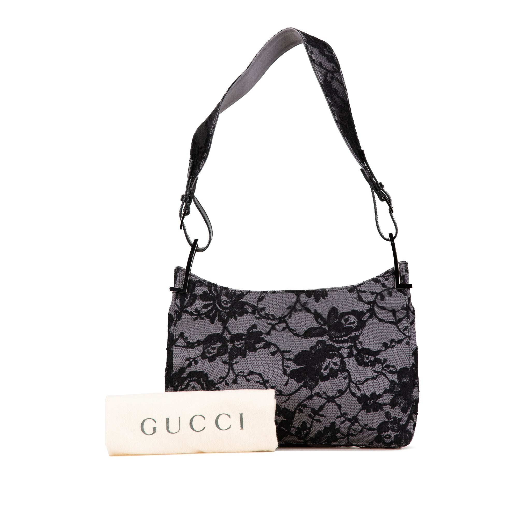 Satin Floral Lace Shoulder Bag