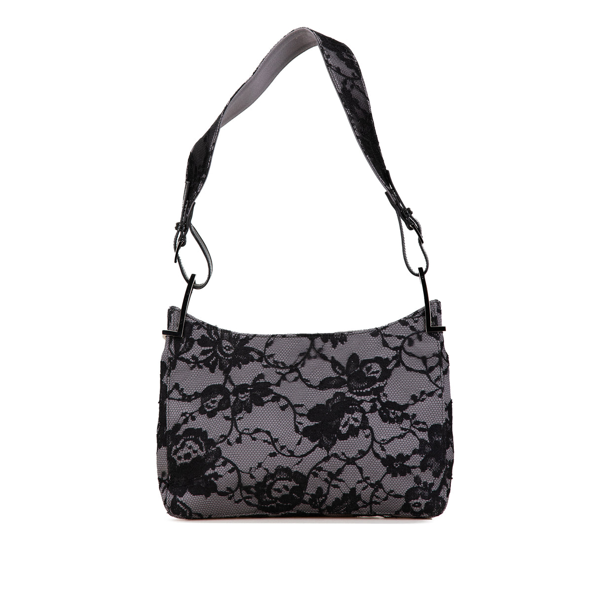 Satin Floral Lace Shoulder Bag