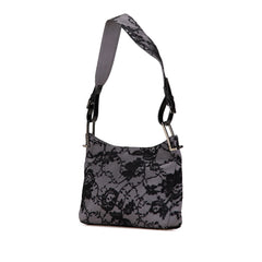 Satin Floral Lace Shoulder Bag