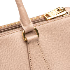 Large Saffiano Lux Galleria Double Zip Satchel
