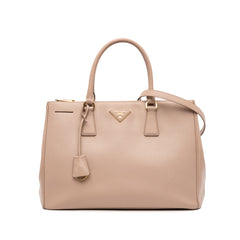 Large Saffiano Lux Galleria Double Zip Satchel