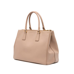 Large Saffiano Lux Galleria Double Zip Satchel