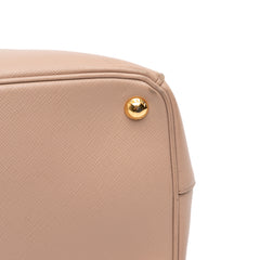 Large Saffiano Lux Galleria Double Zip Satchel