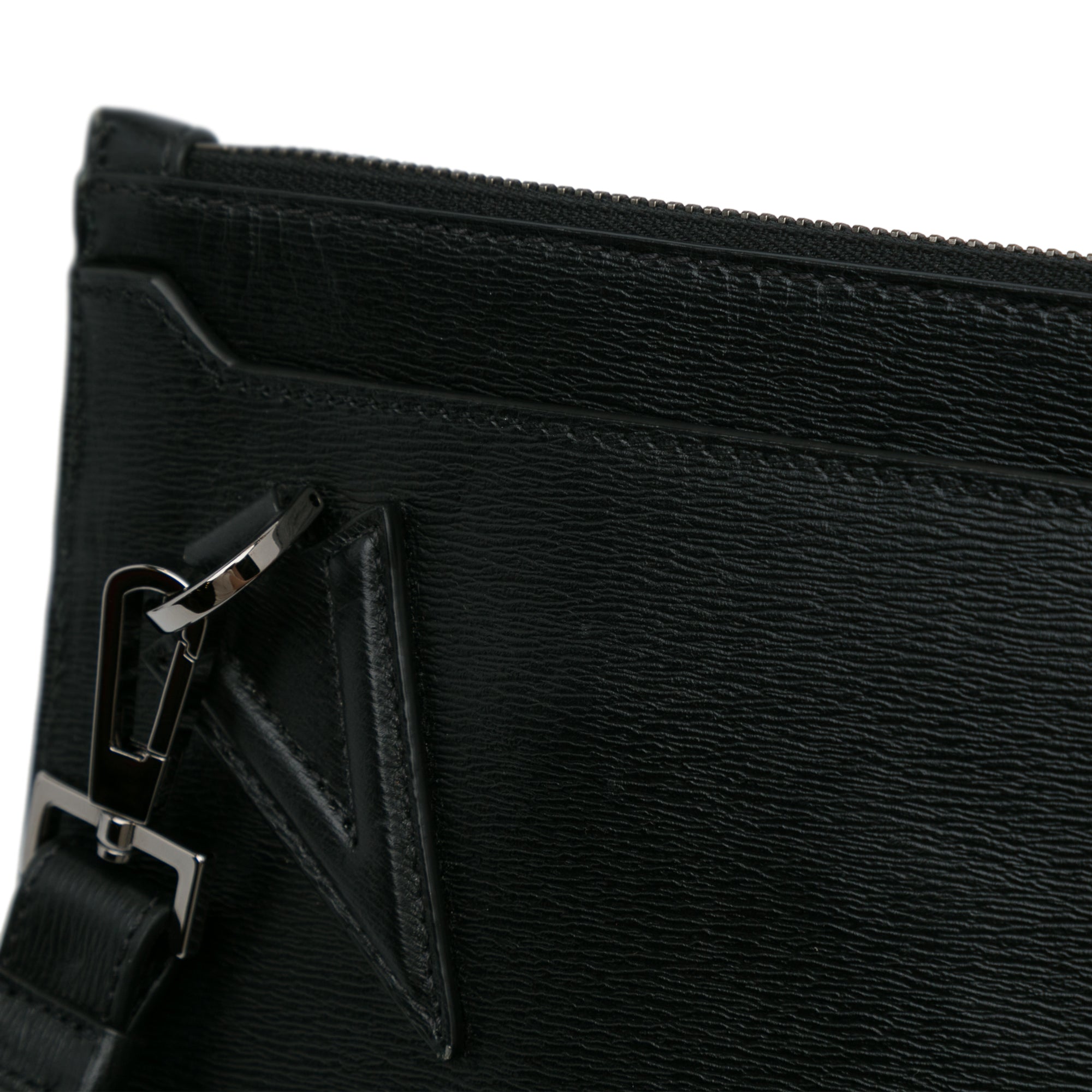 V Logo Leather Clutch_9