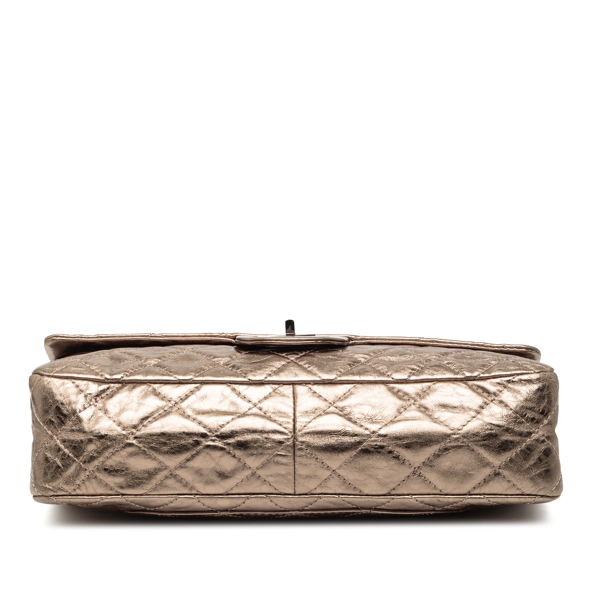 Metallic Aged Calfskin Reissue 2.55 Double Flap 227