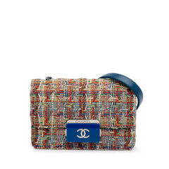 Mini Quilted Tweed Beauty Lock Flap