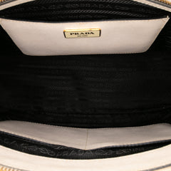 Medium Bicolor Saffiano Lux Galleria Double Zip Satchel