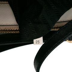 Medium Bicolor Saffiano Lux Galleria Double Zip Satchel