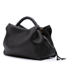Heavy Grain Calfskin Iris Satchel