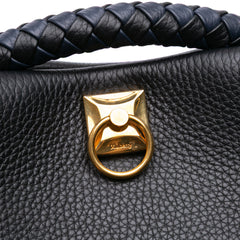 Heavy Grain Calfskin Iris Satchel