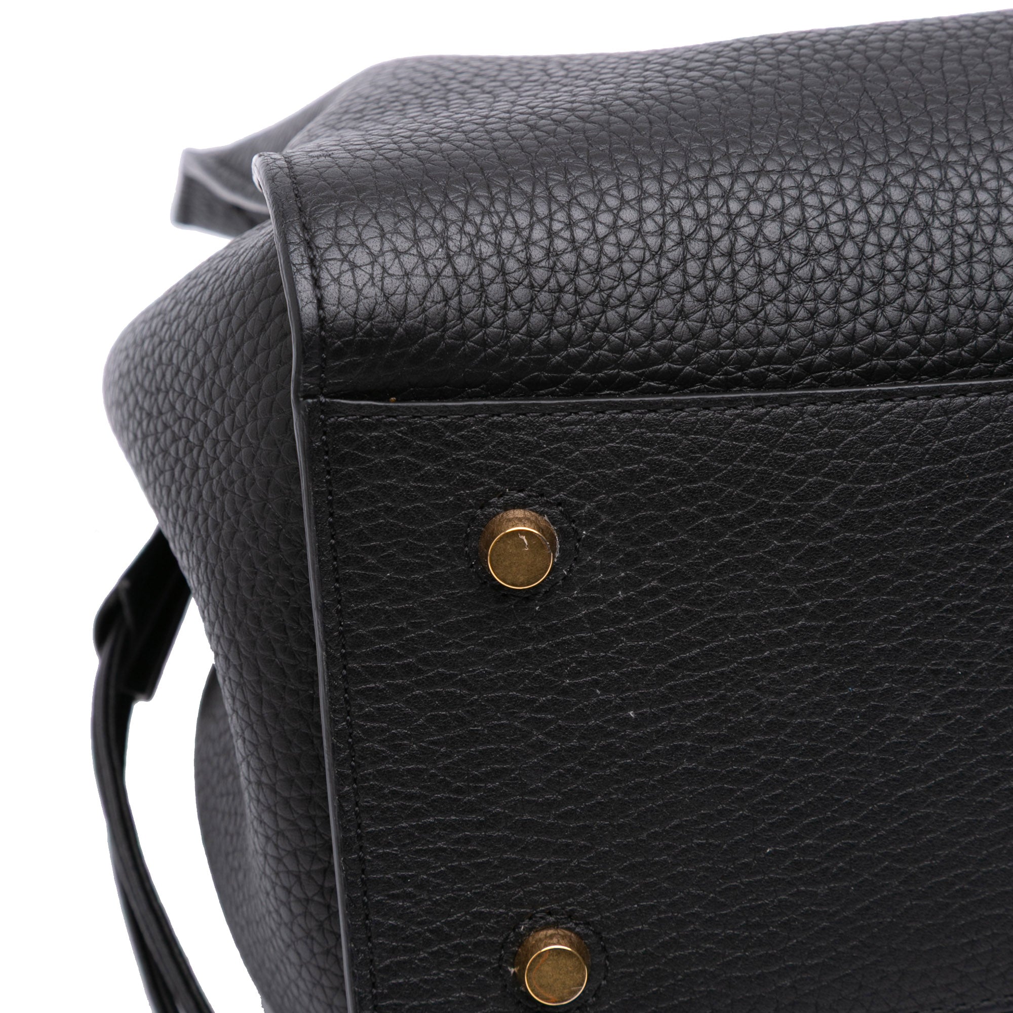 Heavy Grain Calfskin Iris Satchel