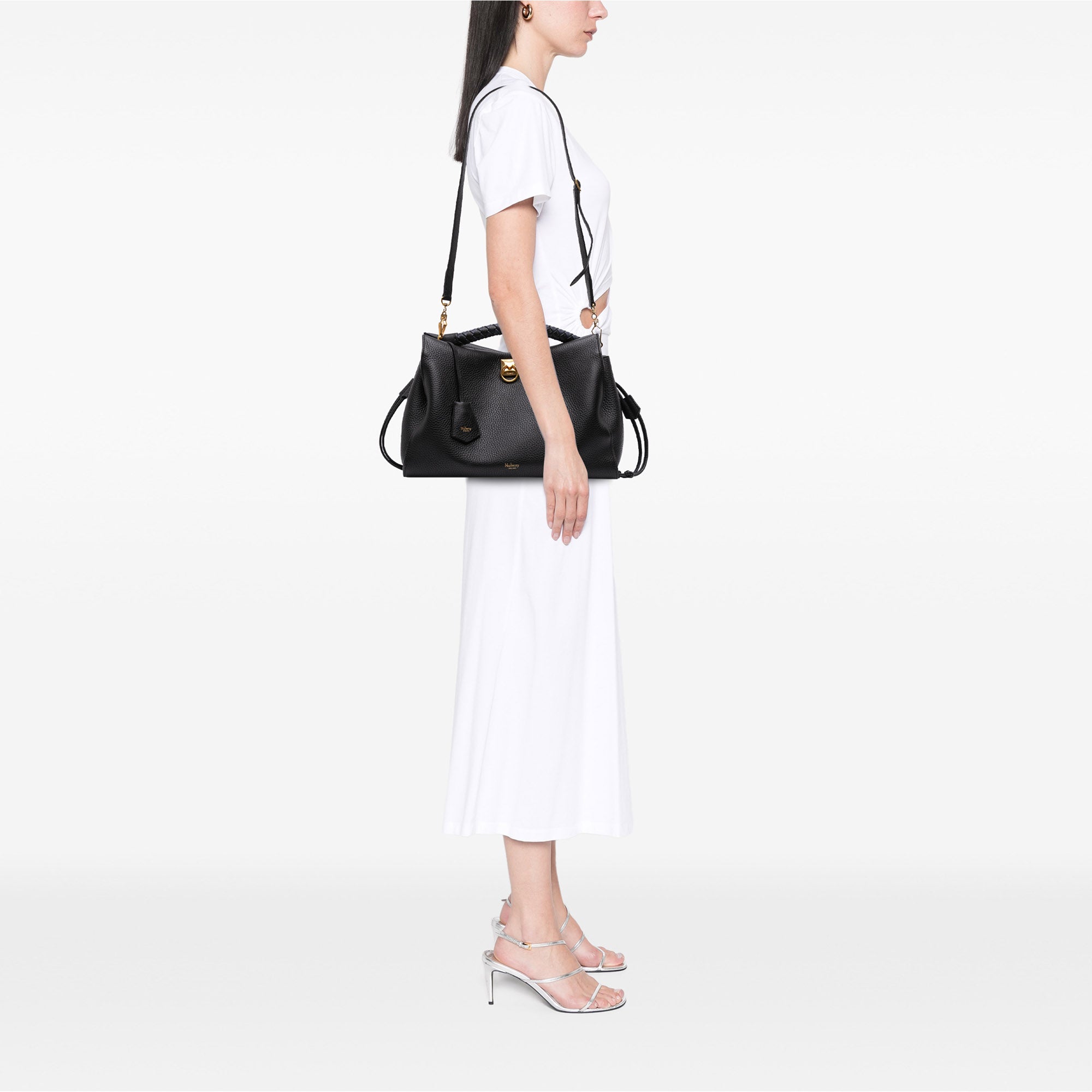 Heavy Grain Calfskin Iris Satchel