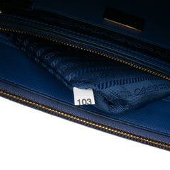 Medium Saffiano Lux Galleria Double Zip Satchel