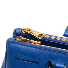Medium Saffiano Lux Galleria Double Zip Satchel