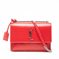 Medium Croc Embossed Monogram Sunset Bag