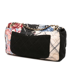 Medium Printed Nylon and Jersey Patchwork Single Flap
