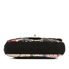 Medium Printed Nylon and Jersey Patchwork Single Flap