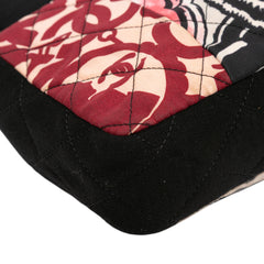 Medium Printed Nylon and Jersey Patchwork Single Flap