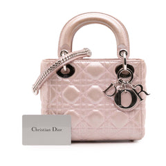 Mini Iridescent Lambskin Cannage Lady Dior