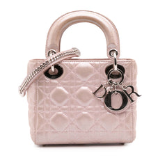 Mini Iridescent Lambskin Cannage Lady Dior