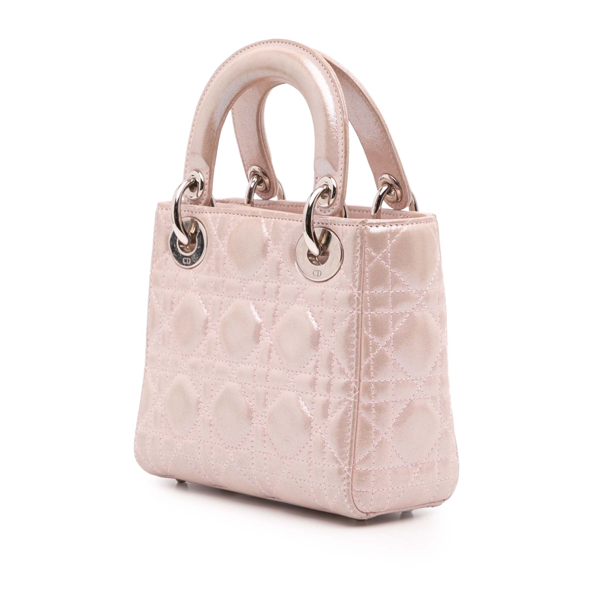 Mini Iridescent Lambskin Cannage Lady Dior