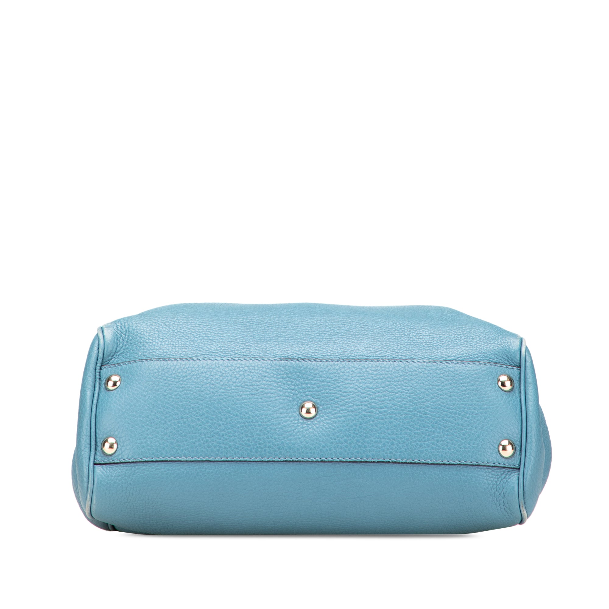 Small Calfskin Bamboo Shopper Satchel