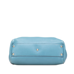 Small Calfskin Bamboo Shopper Satchel