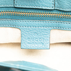 Small Calfskin Bamboo Shopper Satchel