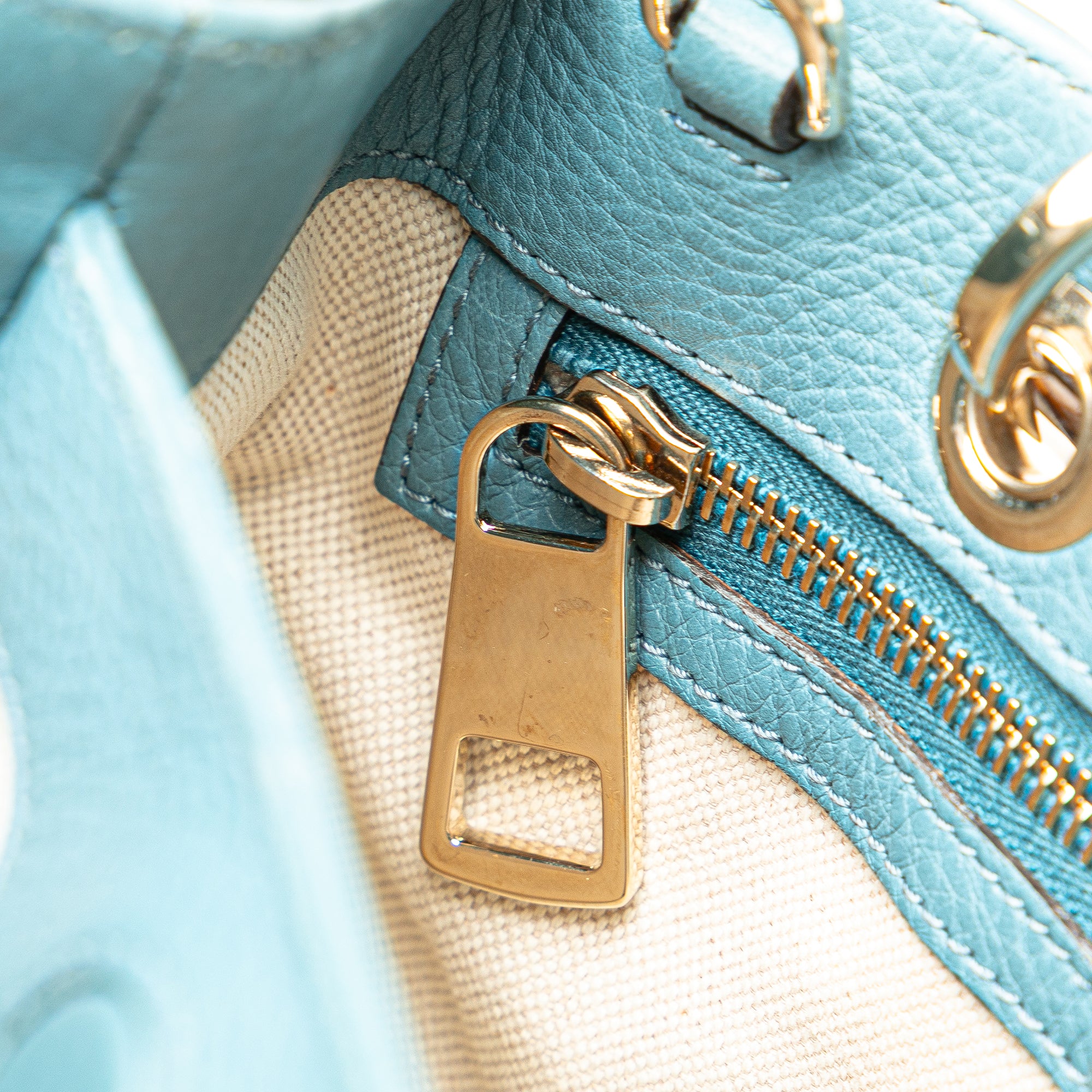 Small Calfskin Bamboo Shopper Satchel