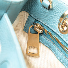 Small Calfskin Bamboo Shopper Satchel