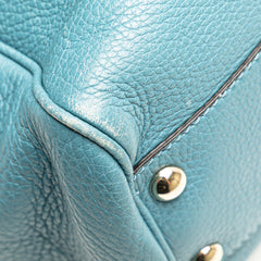 Small Calfskin Bamboo Shopper Satchel