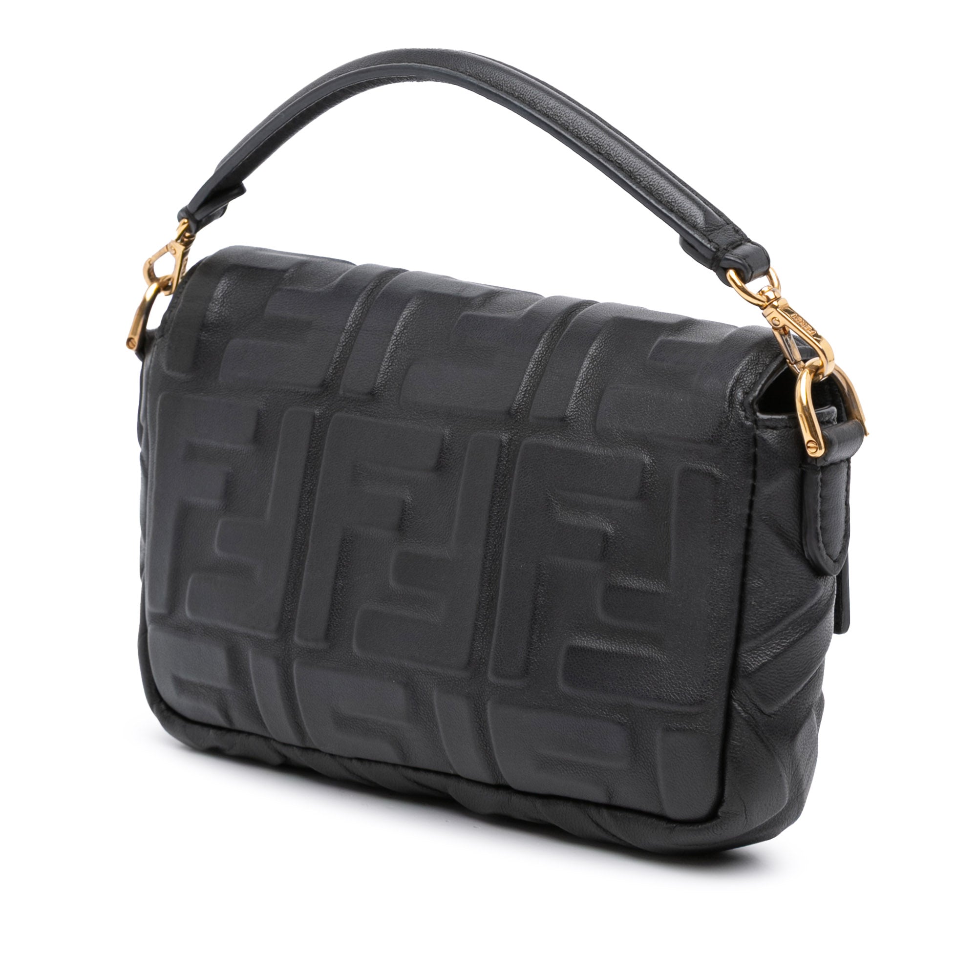 Mini Zucca Embossed Leather Baguette Satchel