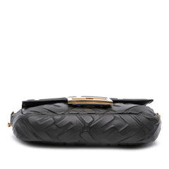Mini Zucca Embossed Leather Baguette Satchel