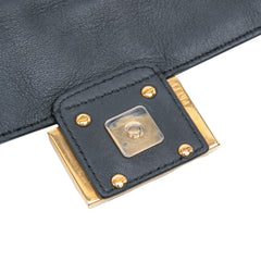 Mini Zucca Embossed Leather Baguette Satchel