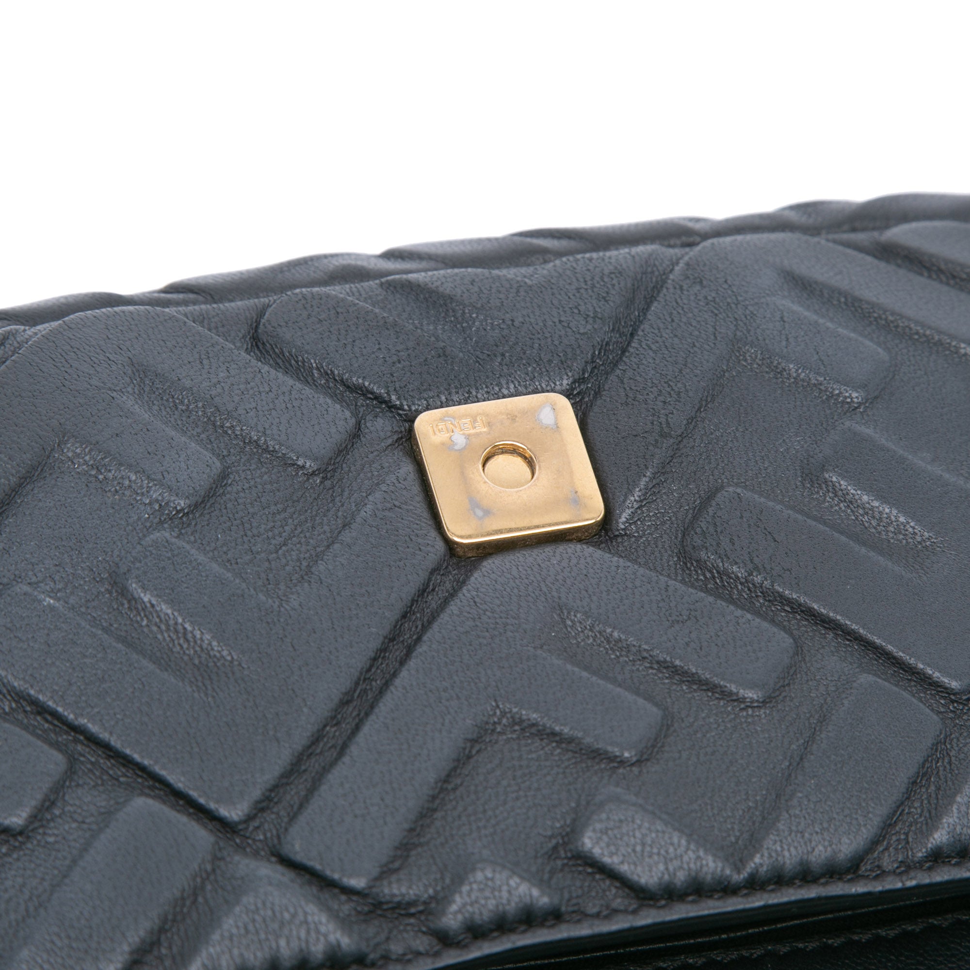 Mini Zucca Embossed Leather Baguette Satchel