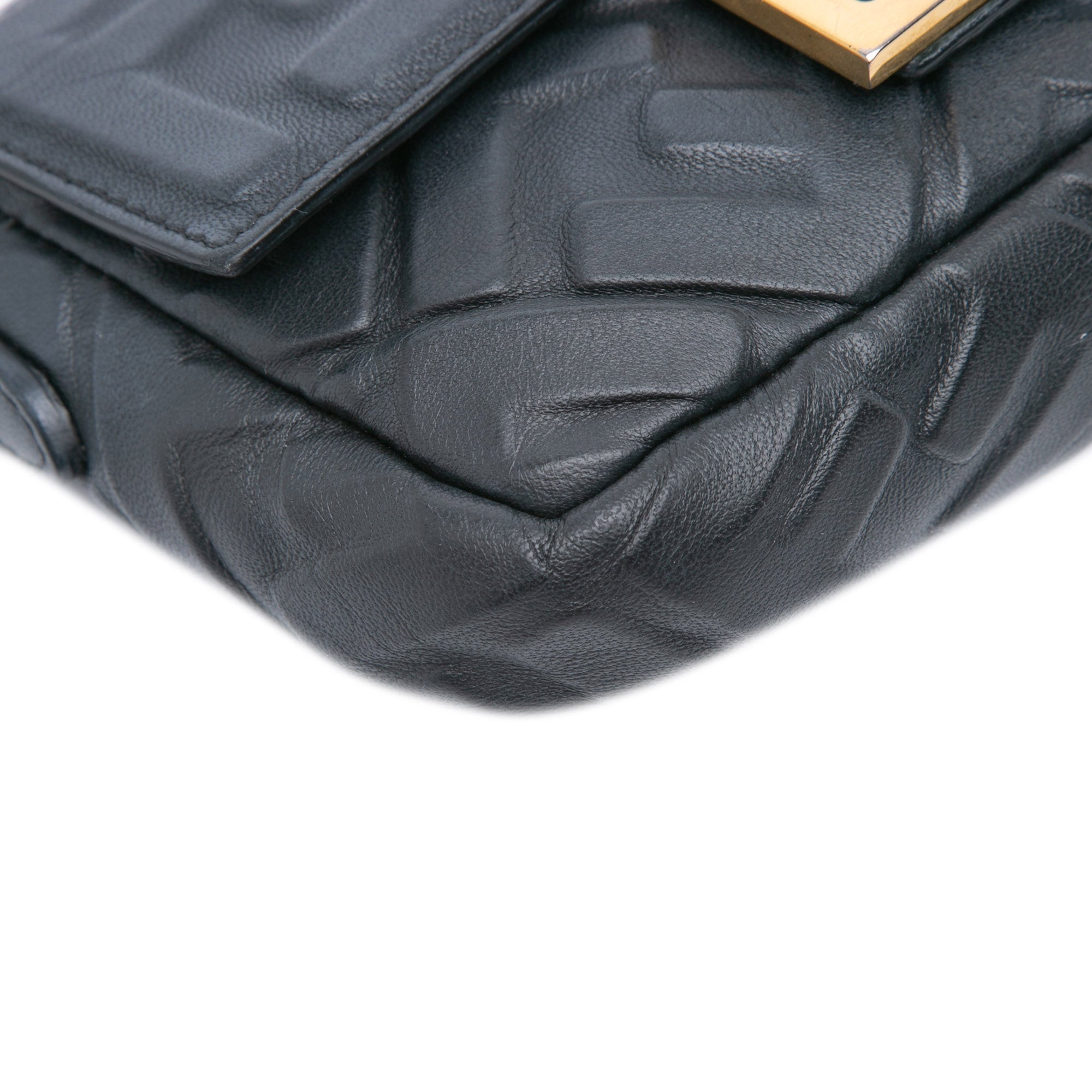 Mini Zucca Embossed Leather Baguette Satchel