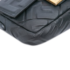 Mini Zucca Embossed Leather Baguette Satchel