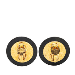 Resin Quilted CC Button Clip On Earrings