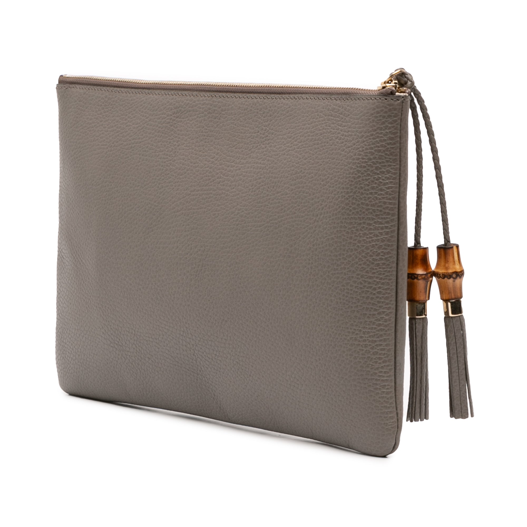 Calfskin Bamboo Tassel Clutch