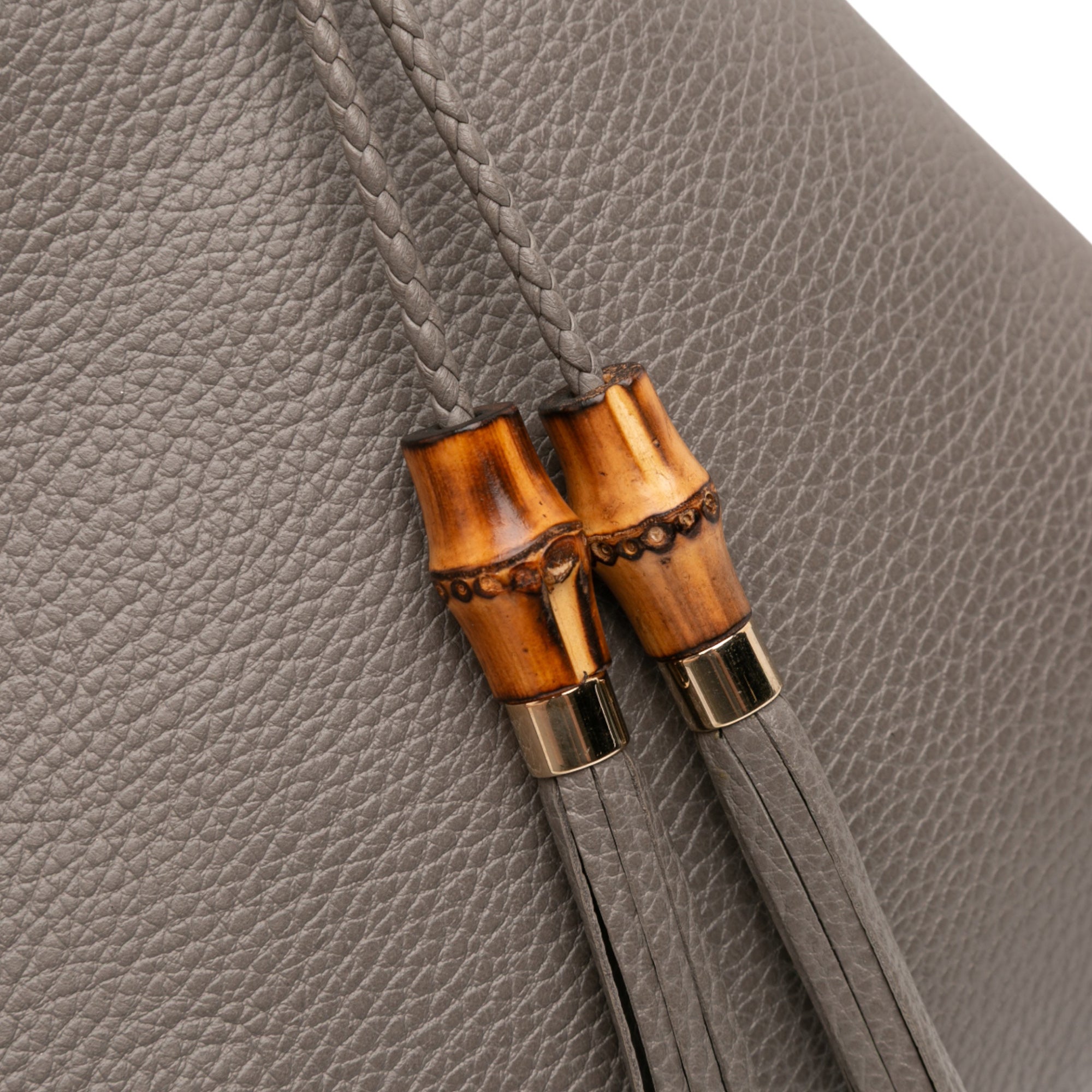 Calfskin Bamboo Tassel Clutch