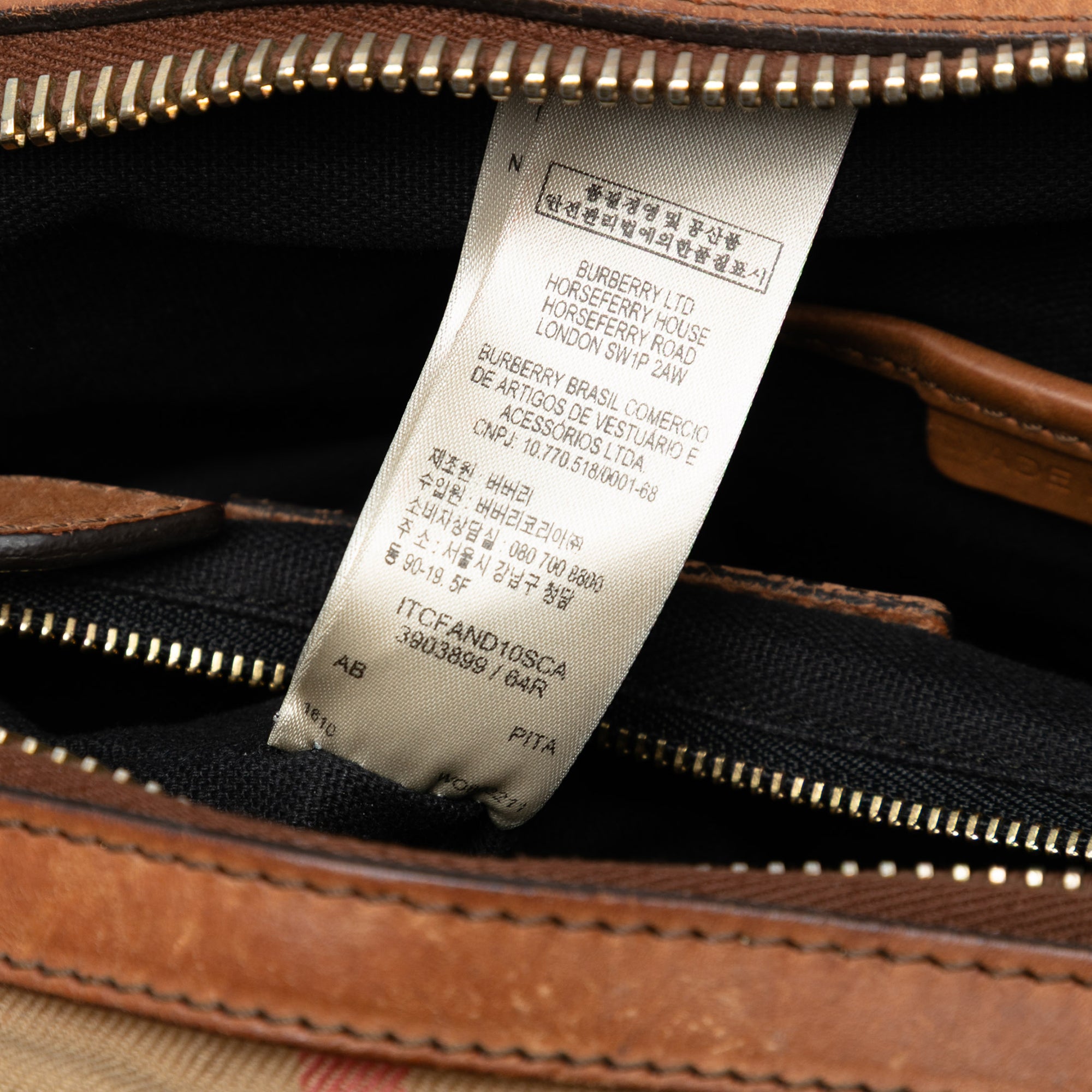 Small Leather Trimmed House Check Canvas Bridle Orchard Satchel