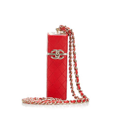 CC Lambskin Squared Lipstick Case on Chain