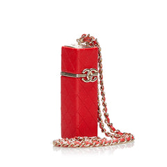 CC Lambskin Squared Lipstick Case on Chain