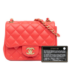 Mini Square Classic Lambskin Single Flap