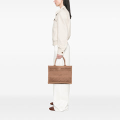 Medium Embroidered Mesh Book Tote