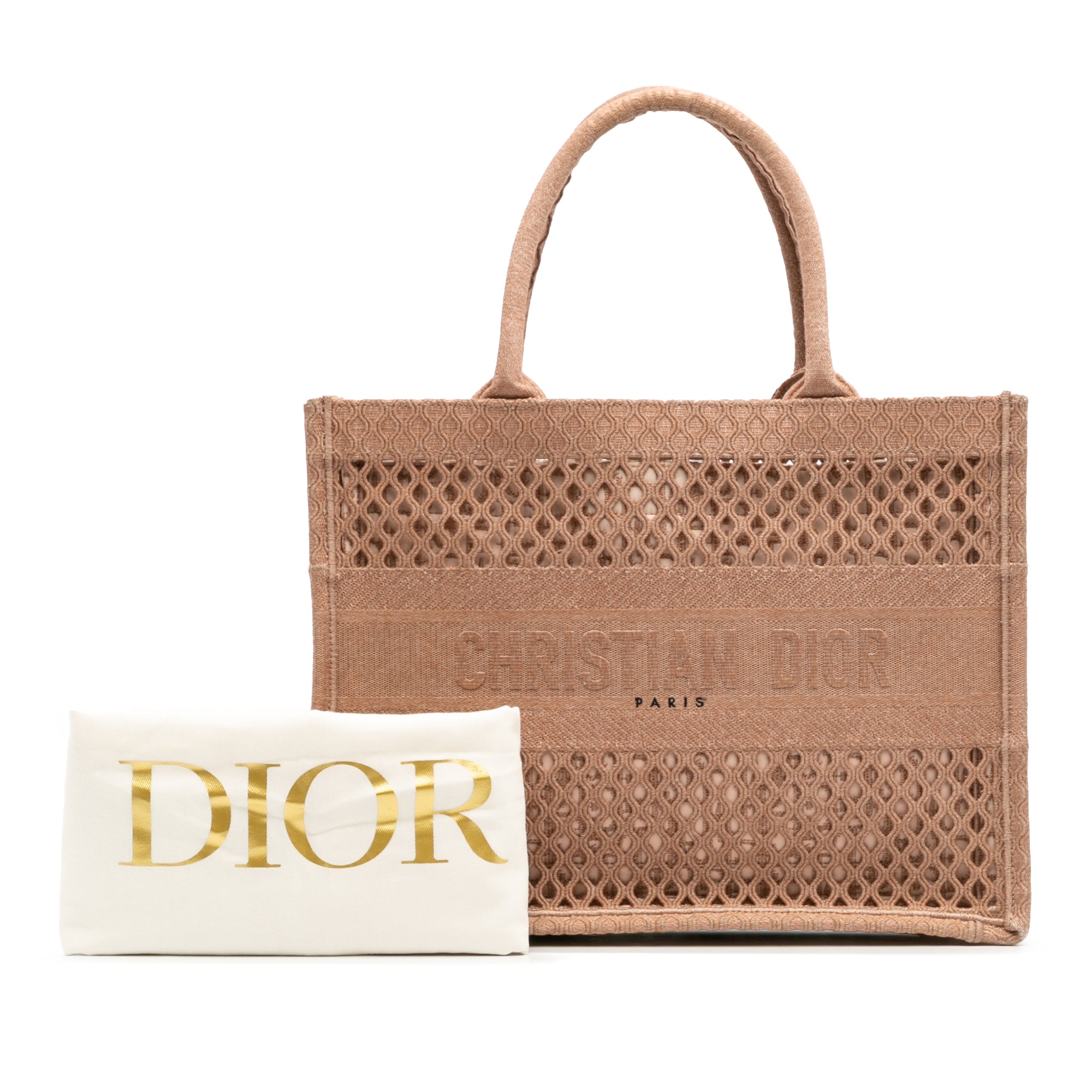 Medium Embroidered Mesh Book Tote