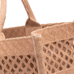 Medium Embroidered Mesh Book Tote