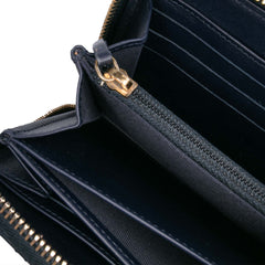 CC Quilted Caviar Zip Around Long Wallet