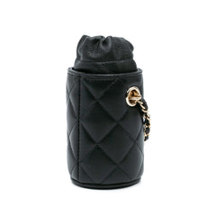 Micro Quilted Lambskin Drawstring Bucket Bag