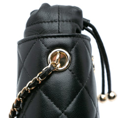 Micro Quilted Lambskin Drawstring Bucket Bag